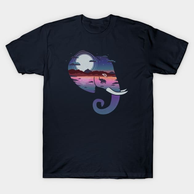 Elephants Horizon T-Shirt by PixelSamuel